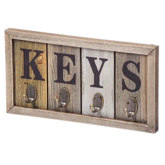 MDF Key Holder With 4 Metal Hooks 31*16*3.5CM,MDF Key Holder With 4 Metal Hooks 31*16*3.5CM