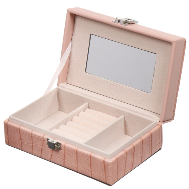 صندوق مجوهرات 16x10x5.5 سم وردي,صندوق مجوهرات 16x10x5.5 سم وردي