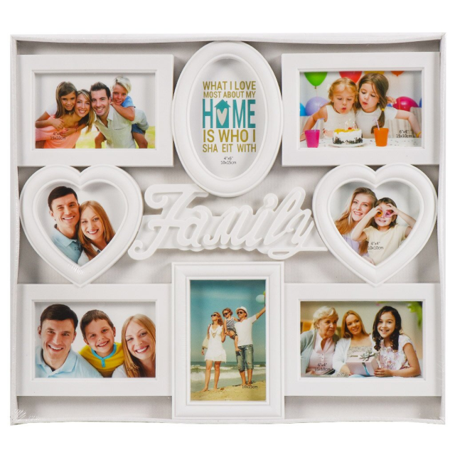 إطار صور أبيض بوليمر لـ 8 صور 49*44.5 سم,إطار صور أبيض بوليمر لـ 8 صور 49*44.5 سم