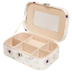 صندوق مجوهرات مع أوراق ديكور 20*14*7 سم,صندوق مجوهرات مع أوراق ديكور 20*14*7 سم