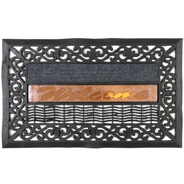Rectangular Rubber Door Mat Black 45*75CM Welcome,Rectangular Rubber Door Mat Black 45*75CM Welcome