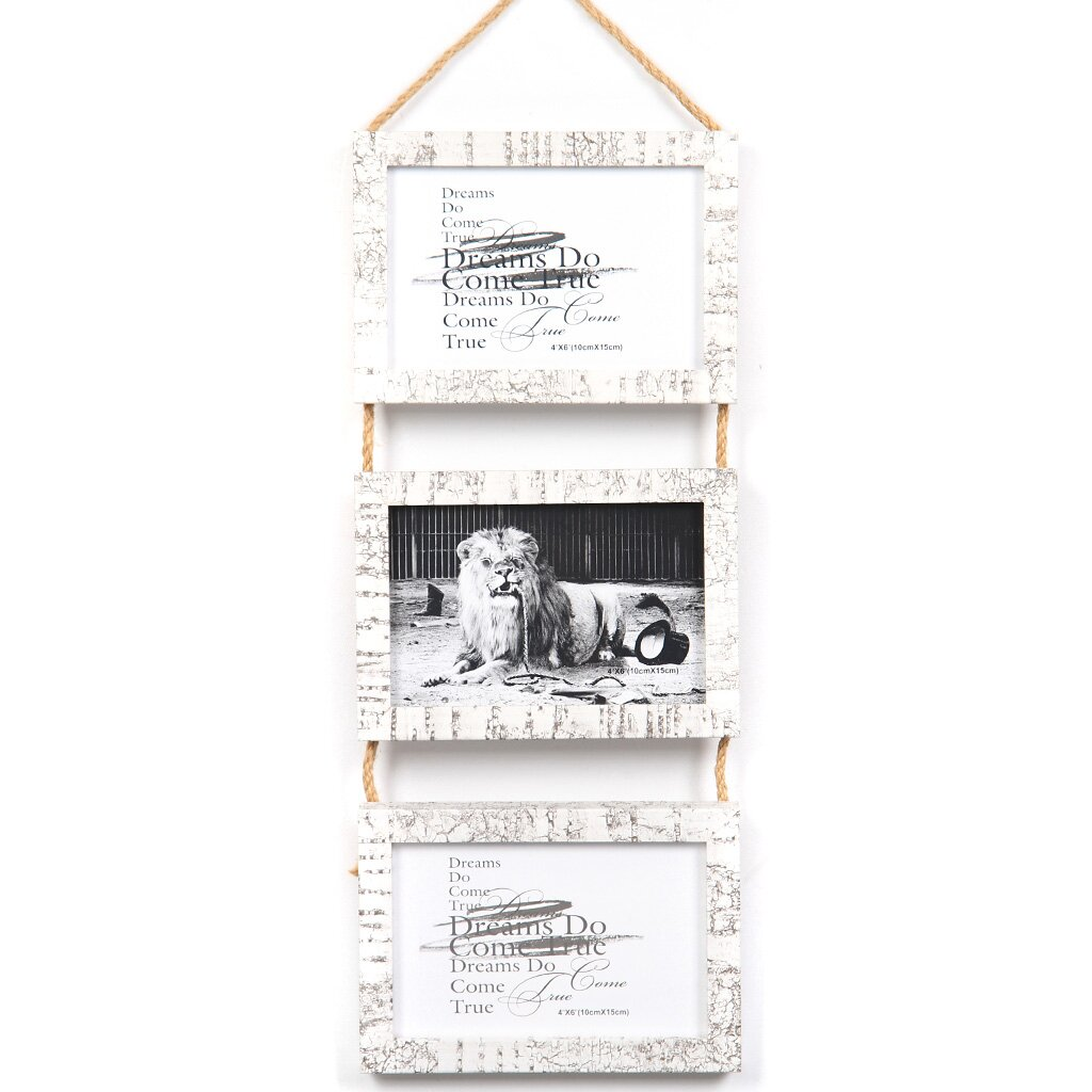 إطار صور من خشب MDF لثلاث صور 49*17 سم، مقاس الصورة 10*15 سم,إطار صور من خشب MDF لثلاث صور 49*17 سم، مقاس الصورة 10*15 سم