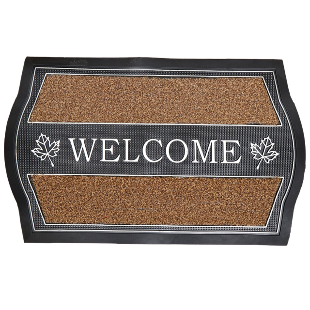 Rectangular Rubber & Fiber Door Mat 44*74CM Brown Welcome,Rectangular Rubber & Fiber Door Mat 44*74CM Brown Welcome
