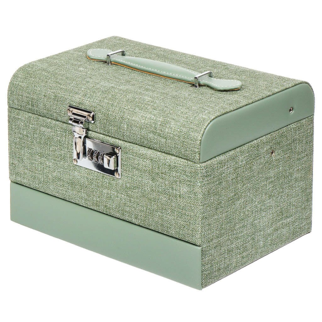 حقيبة مجوهرات ومستحضرات تجميل 26*18*17 سم، خضراء,حقيبة مجوهرات ومستحضرات تجميل 26*18*17 سم، خضراء