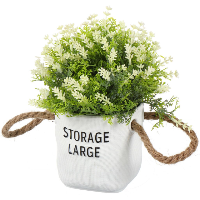 زهرة وردية صناعية مزخرفة في وعاء 18 سم,زهرة وردية زخرفية اصطناعية في وعاء 18 سم