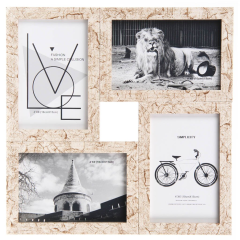 إطار صور من خشب MDF بلون بيج لأربع صور مقاس 30*30 سم، مقاس الصورة 10*15 سم,إطار صور من خشب MDF بلون بيج لأربع صور مقاس 30*30 سم، مقاس الصورة 10*15 سم