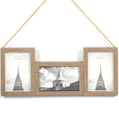 إطار صور من خشب MDF لثلاث صور 40.5*17 سم، مقاس الصورة 10*15 سم,إطار صور من خشب MDF لثلاث صور 40.5*17 سم، مقاس الصورة 10*15 سم