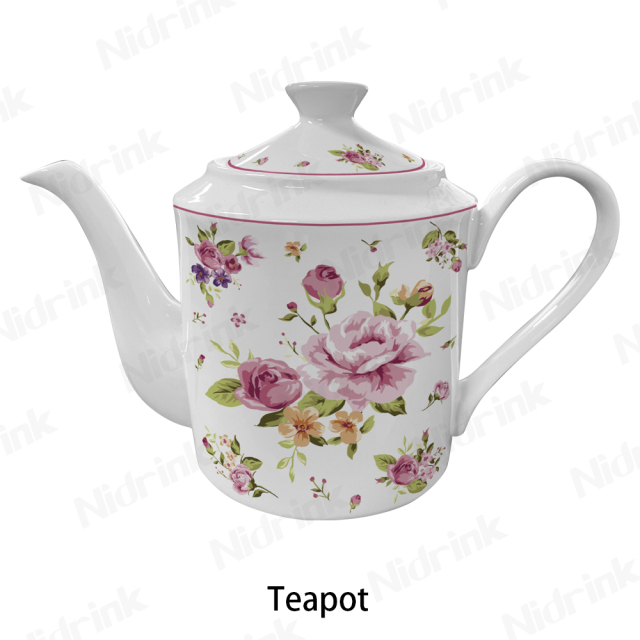 Floral Teapot Drinkware, Ceramic Tea Pot, 1200ml,Floral Teapot Drinkware, Ceramic Tea Pot, 1200ml