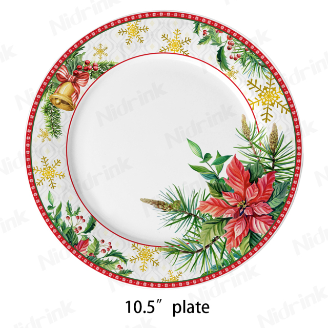 10.5" Christmas Festival Dishwasher Safe Dinner Plate/26.7cm,10.5" Christmas Festival Dishwasher Safe Dinner Plate/26.7cm
