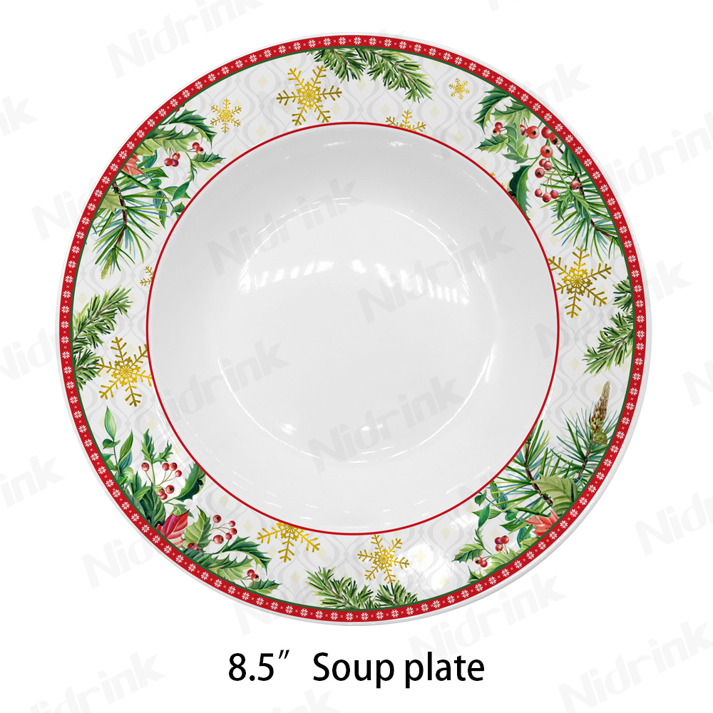 8.5" Christmas Festival Dishwasher Safe Soup Plate - 21.6cm,8.5" Christmas Festival Dishwasher Safe Soup Plate - 21.6cm