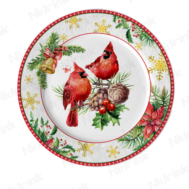 7.5" Christmas Festival Dishwasher Safe Dinner Plate - 19cm,7.5" Christmas Festival Dishwasher Safe Dinner Plate - 19cm
