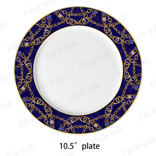10.5" Royal Blue Horse New Bone China Dinner Plate - 26.7cm,10.5" Royal Blue Horse New Bone China Dinner Plate - 26.7cm