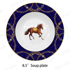 طبق عشاء سيراميك، طبق حصان أزرق ملكي نبيل، 8.5 بوصة (28.3 سم),طبق عشاء سيراميك، طبق حصان أزرق ملكي نبيل، 8.5 بوصة (28.3 سم)