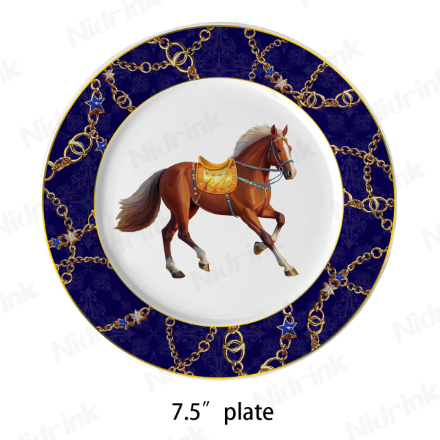 طبق عشاء سيراميك جديد، طبق حصان أزرق ملكي نبيل، 7.5 بوصة (55 سم),طبق عشاء سيراميك جديد، طبق حصان أزرق ملكي نبيل، 7.5 بوصة (55 سم)