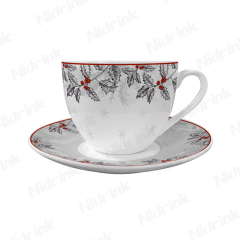 Christmas Coffee & Tea Gift Set - 250ml Cup & Saucer Set,Christmas Coffee & Tea Gift Set - 250ml Cup & Saucer Set