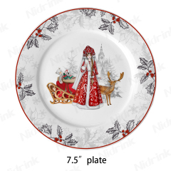 7.5" Snegurochka Christmas Dinner Plate - 19cm for Food,7.5" Snegurochka Christmas Dinner Plate - 19cm for Food