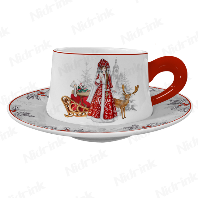 Snegurochka Christmas Coffee & Tea Set - 300ml Cup & Saucer,Snegurochka Christmas Coffee & Tea Set - 300ml Cup & Saucer
