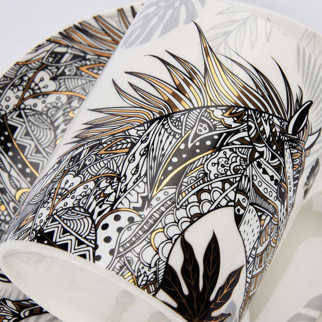 Horse Zodiac Ceramic Mug Set - 2pcs Festival Gift - 380ml,Horse Zodiac Ceramic Mug Set - 2pcs Festival Gift - 380ml