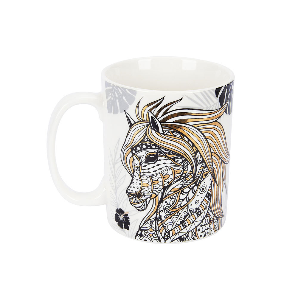 Horse Zodiac Ceramic Mug for Festival Gift - 380ml,Horse Zodiac Ceramic Mug for Festival Gift - 380ml