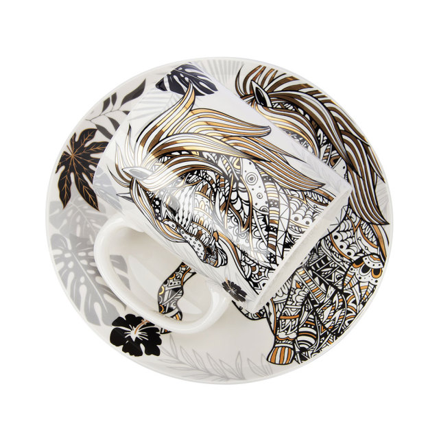 Horse Zodiac Ceramic Mug Set - 2pcs Festival Gift - 380ml,Horse Zodiac Ceramic Mug Set - 2pcs Festival Gift - 380ml