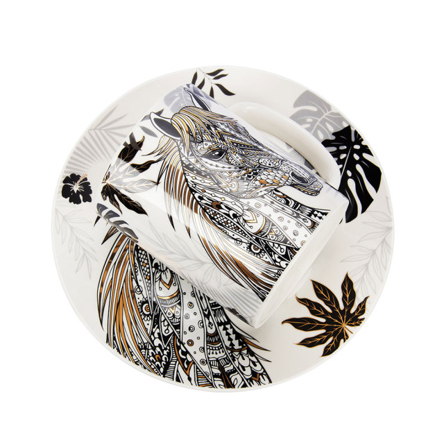 Horse Zodiac Ceramic Mug Set - 2pcs Festival Gift - 380ml,Horse Zodiac Ceramic Mug Set - 2pcs Festival Gift - 380ml