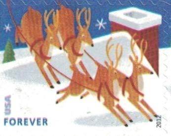 2012 US Stamp Santa & Sleigh - Booklet of 20 Forever Stamps