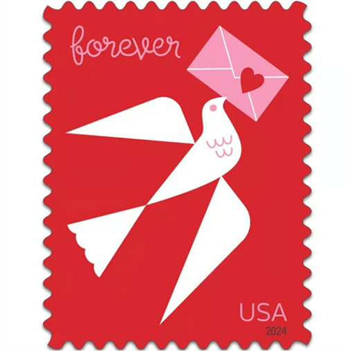 2024 Carrier pigeon love forever stamps