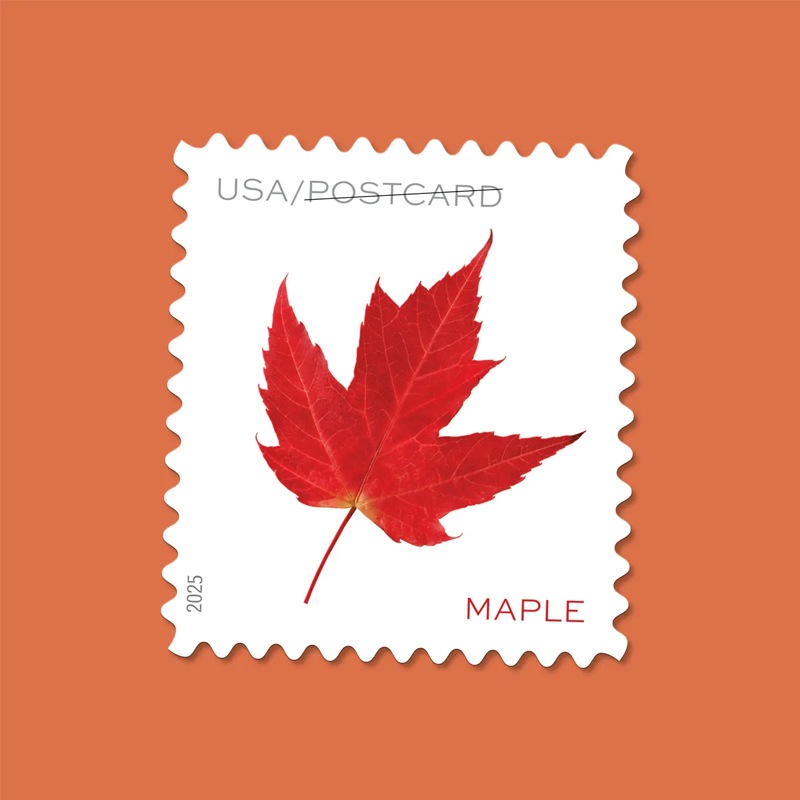2025 Vibrant Leaves Postcard Stamps, Sheetof 20 Postcard |Multiple Stamp Designs and Formats