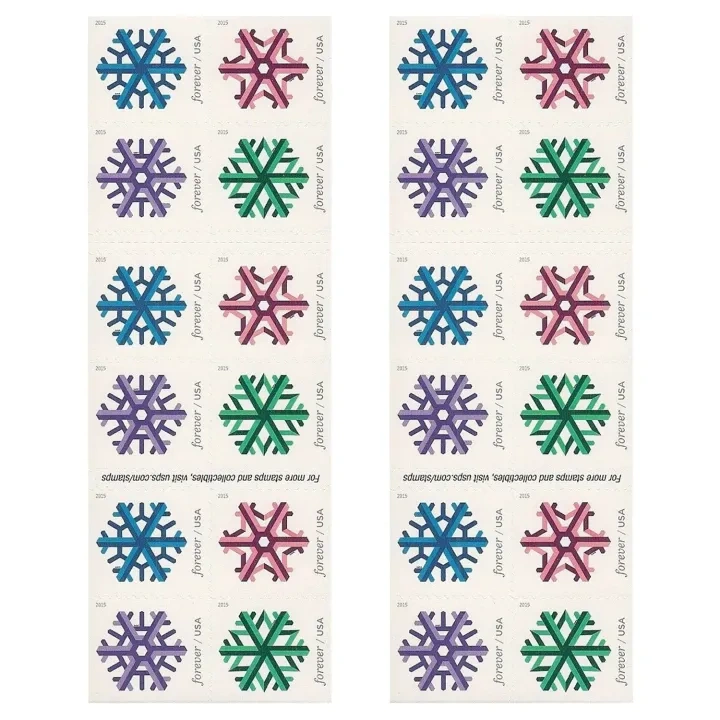 (2015) USPS Geometric Snowflakes Forever Postage Stamps