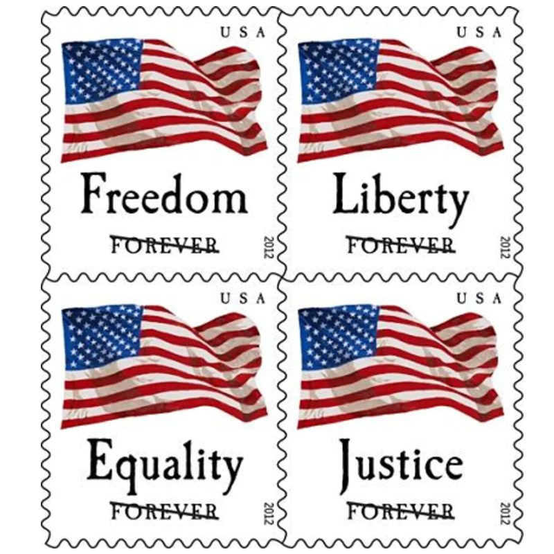 2012 USPS Forever Stamps Four Flags Flag and Equality