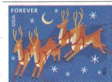 2012 US Stamp Santa & Sleigh - Booklet of 20 Forever Stamps