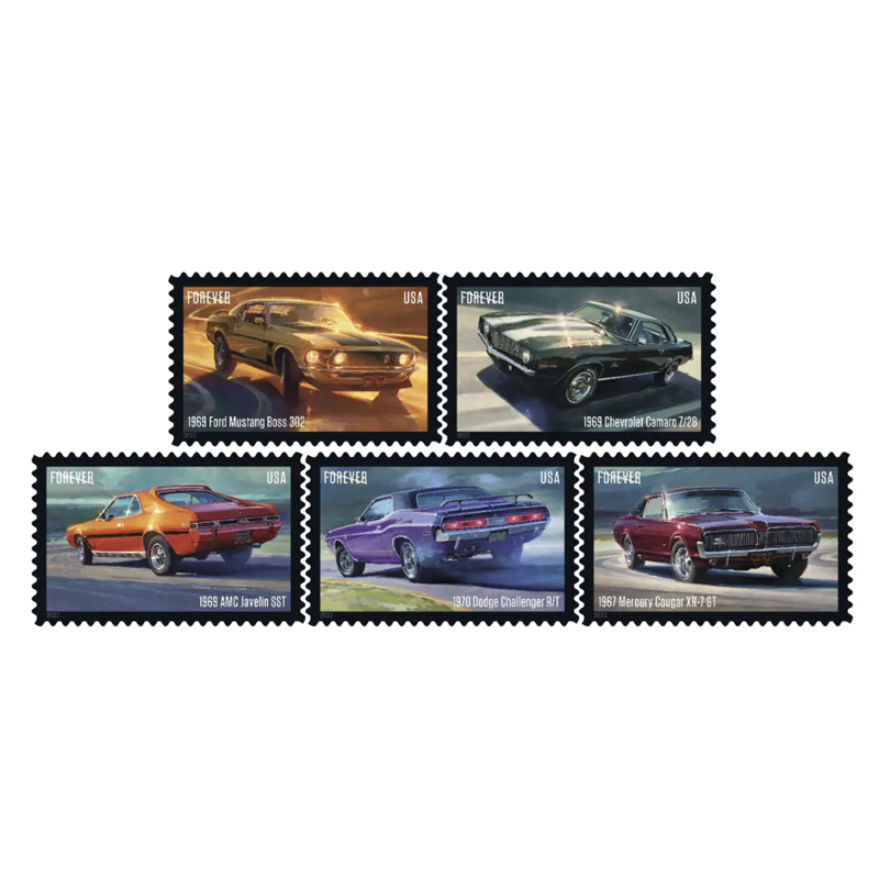 2022 USPS Pony Cars Stamps