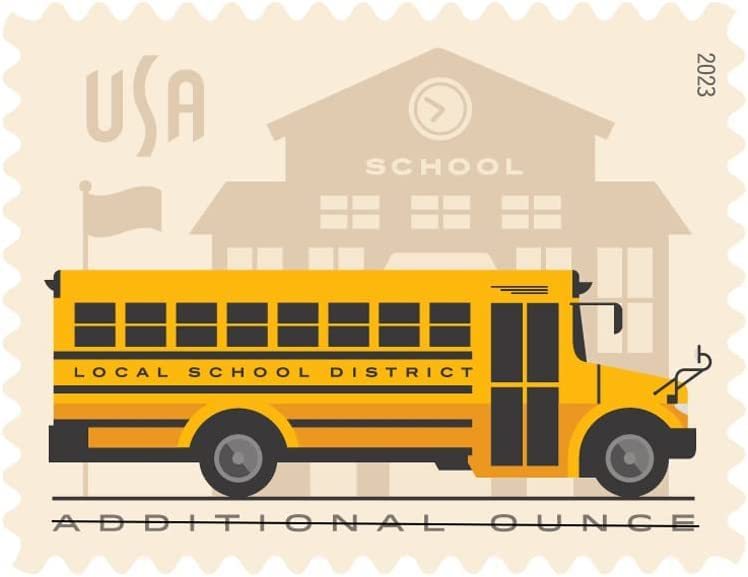 2023 US School Bus Additional Ounce Postage Stamps 1 Coil of 100