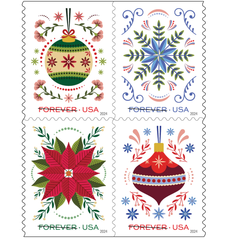 2024 Holiday Joy Forever Stamps, Book of 20|Multiple Stamp Designs
