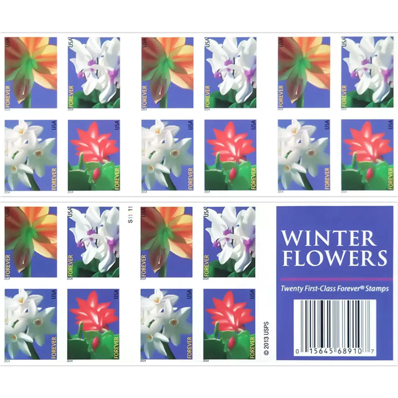 Winter flowers -Forever Stamps 2014