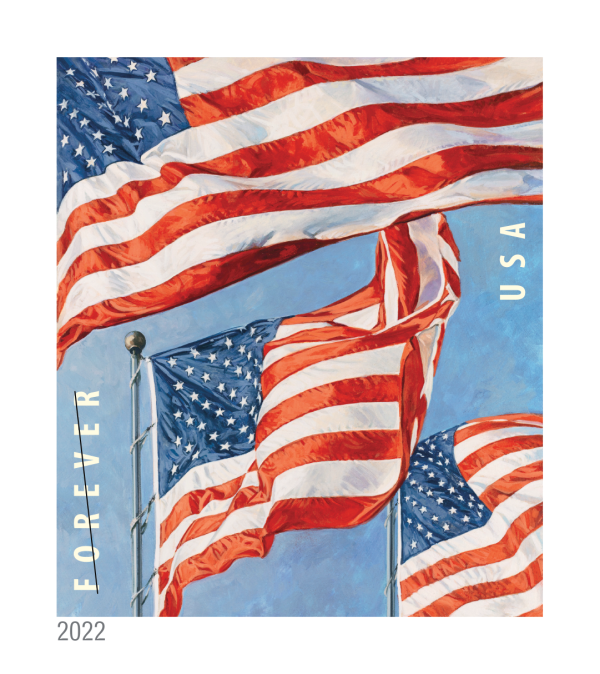 2022 U.S. Flags  5 sheets =100 stamps