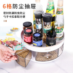 Huamili Kitchen Countertop Corner Rotating Condiment Bottle Organizer Storage rack