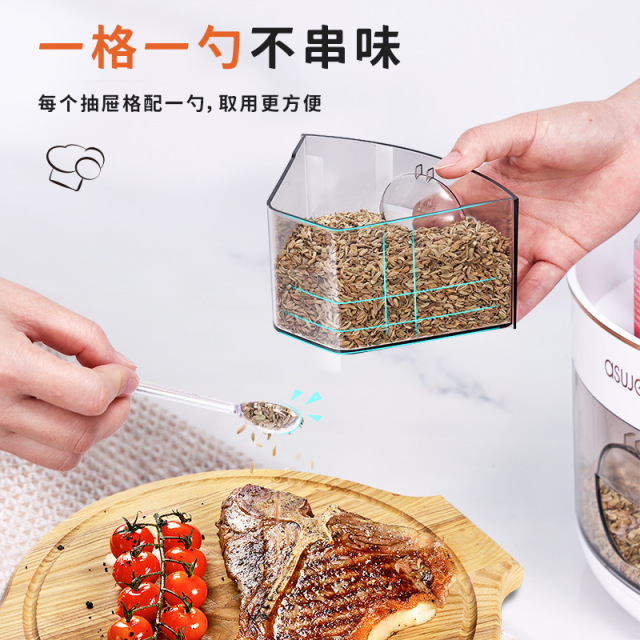 Huamili Kitchen Countertop Corner Rotating Condiment Bottle Organizer Storage rack