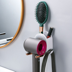 Huamili Hair Dryer Storage Hanging Rack Storage Support Rack Without Punching Holes for Bathroom Toilet