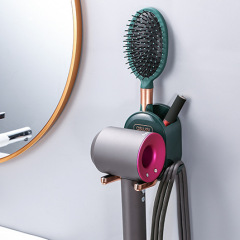 Huamili Hair Dryer Storage Hanging Rack Storage Support Rack Without Punching Holes for Bathroom Toilet