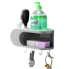 Double layer soap box storage rack, no punching, creative drainage, bathroom suction cup, wall mounted bathroom soap box