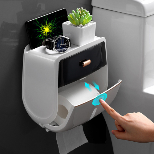 Toilet paper toilet, bathroom storage rack, home use, no punching, creative waterproof toilet paper roll, paper tube, wall mounted paper tube