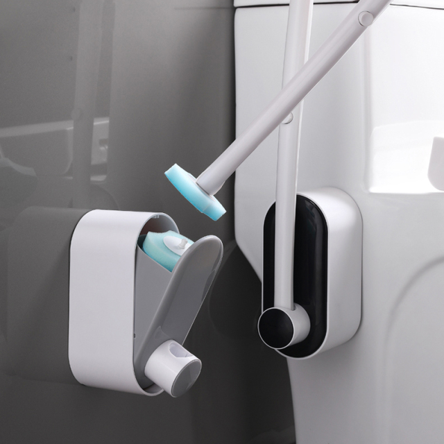 Disposable toilet brush without dead corners, household toilet cleaning brush replacement head mounted wall mounted toilet set