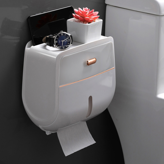 Toilet paper toilet, bathroom storage rack, home use, no punching, creative waterproof toilet paper roll, paper tube, wall mounted paper tube