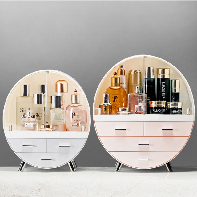 Huamili Plastic Wholesale Daily Necessities Cosmetics Storage Box Desktop Dust-proof Lipstick Holder on Dressing Table