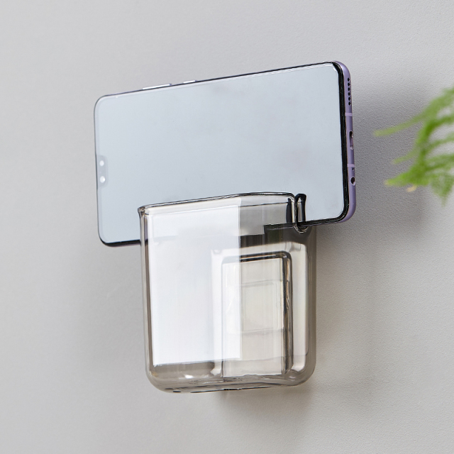 Organize home remote control storage box, wall mounted artifact, mobile phone storage, non perforated shelf, hook wall pendant