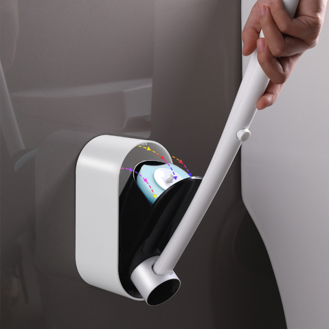 Disposable toilet brush without dead corners, household toilet cleaning brush replacement head mounted wall mounted toilet set
