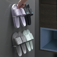 Bathroom Slippers Rack Wall Hanging Toilet Slippers Storage Artifact Toilet Non Perforated Shoe Rack