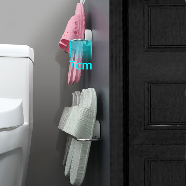 Bathroom Slippers Rack Wall Hanging Toilet Slippers Storage Artifact Toilet Non Perforated Shoe Rack