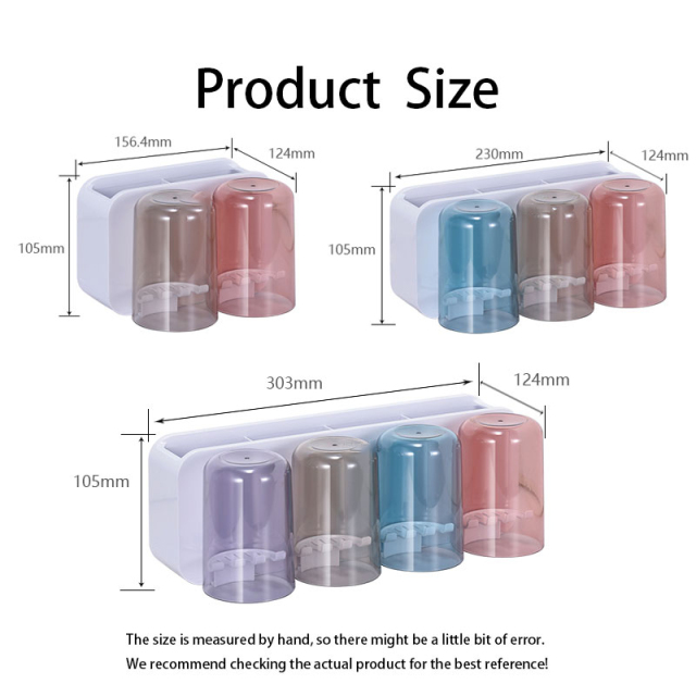 Toothbrush cup storage rack set, wall mounted, non perforated mouthwash cup wall mounted, bathroom dental appliance, dental jar set